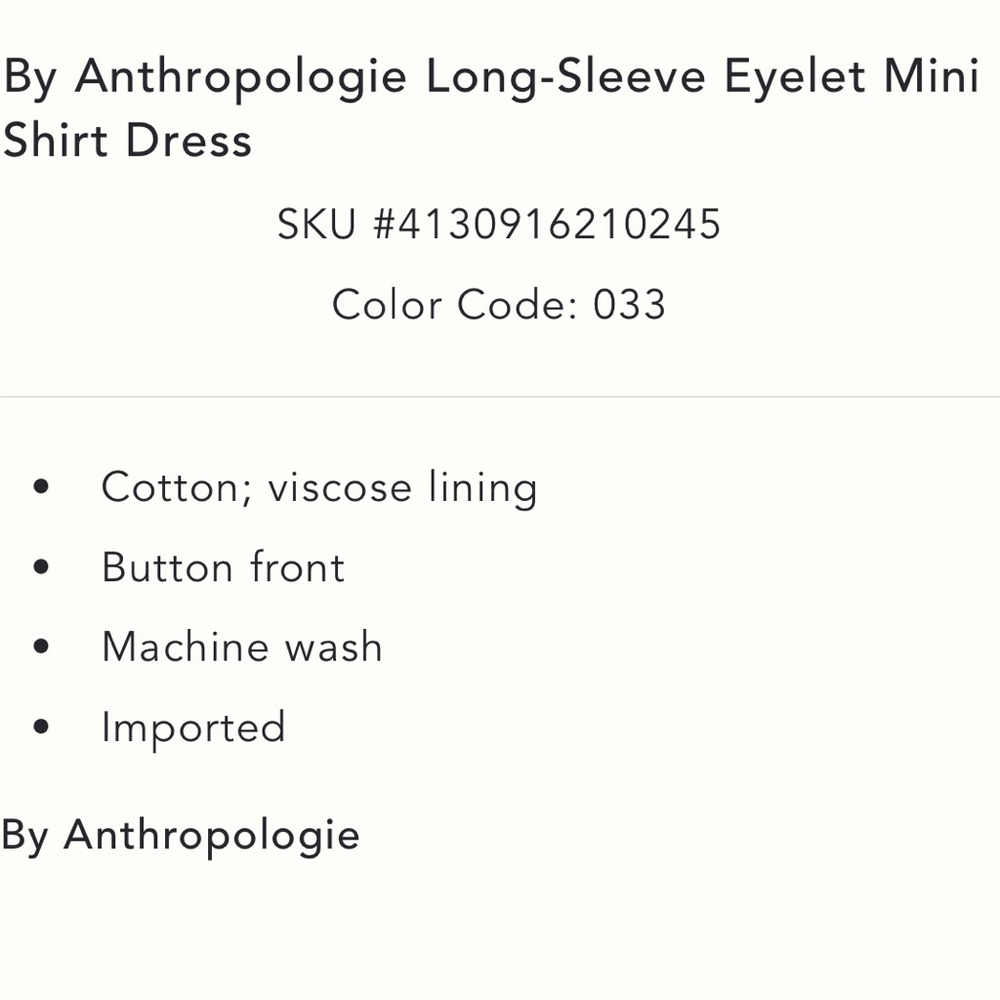 EUC By Anthropologie Green Eyelet Button Down Shirt Mini Dress - Picture 14 of 17
